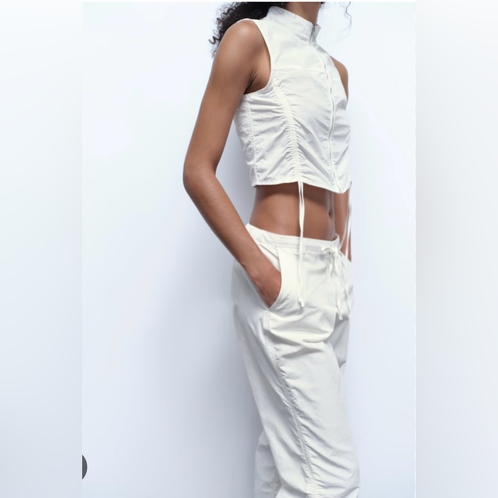 💫 Zara Ruched Pants - NEW 💫 - Picture 7 of 12